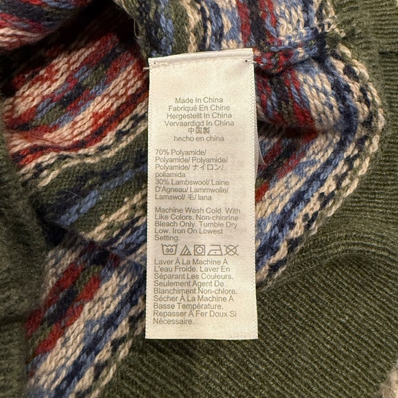 J.Crew Lambswool-Blend Fair Isle Crewneck Sweater - Large - Picture 4 of 5